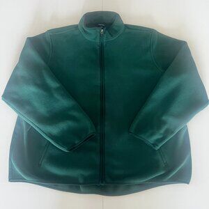 LANDS END Green Wms Full Zip Fleece Jacket XL 18-20 Gorpcore Outdoor Hiking